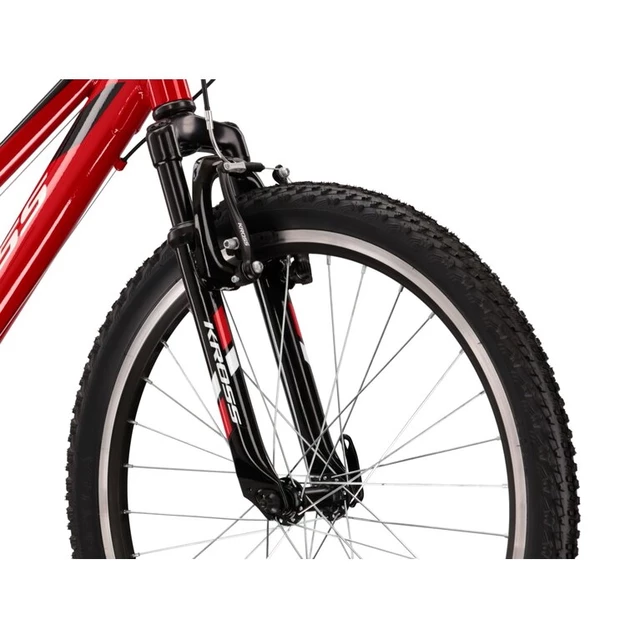 Junior kerékpár Kross Hexagon JR 1.0 24" - modell 2022 - piros/fehér/fekete