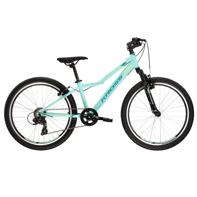 Juniorský dievčenský bicykel Kross LEA JR 1.0 24" Gen 003 - čierna/šedá/ružová