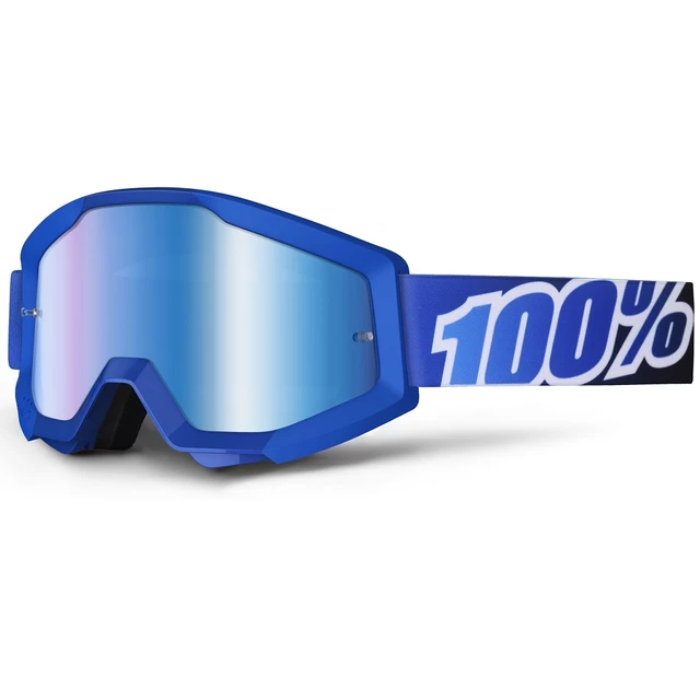 100% Strata Motocross Brille - Arkon grün, silbern chrom Visier mit Stifte für Slides