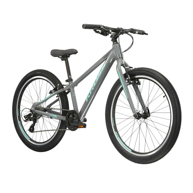 Juniorský dievčenský bicykel Kross LEA JR 2.0 24" Gen 002 - čierna/ružová/modrá