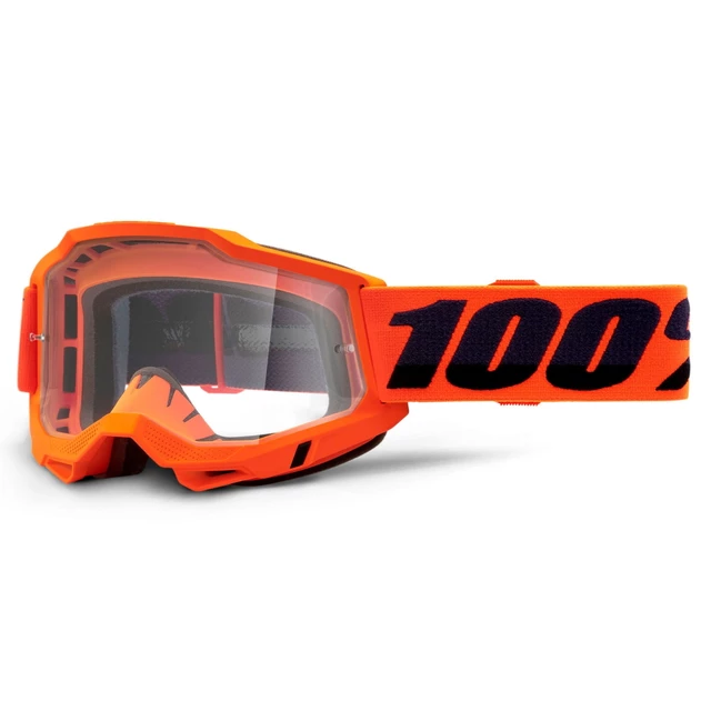Motocross szemüveg 100% Accuri 2 - Orange narancssárga, átlátszó plexi