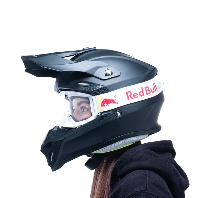 Motocross Goggles Red Bull Spect Strive Panovision, Matte White, Clear Lens