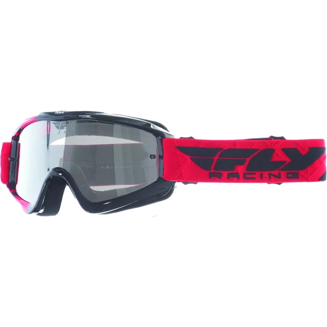 Detské motokrosové okuliare Fly Racing RS Zone Youth 2018 - čierne/červené, číre plexi s čapmi pre trhačky