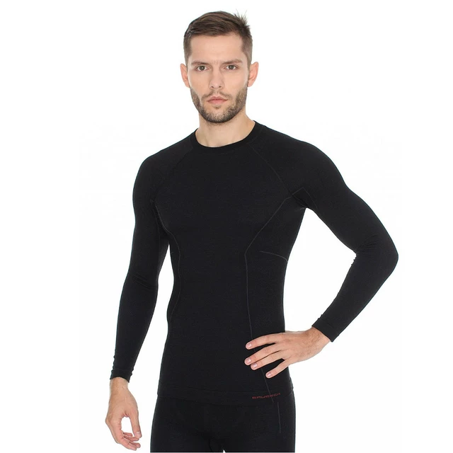 Men’s Long-Sleeved T-Shirt Brubeck Active Wool - Black - Black