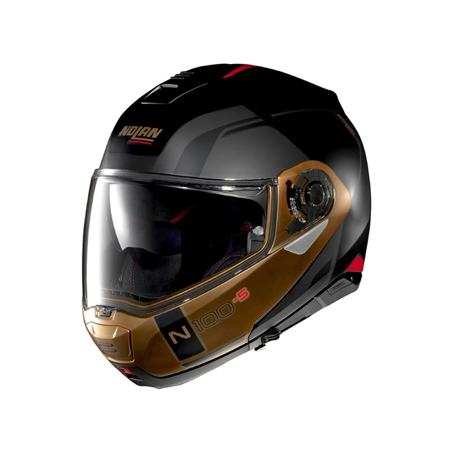 Moto helma Nolan N100-5 Consistency N-Com P/J - Flat Black-Bronze - Flat Black-Bronze