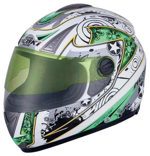 NENKI NK-828 Motorcycle Helmet - White-Green
