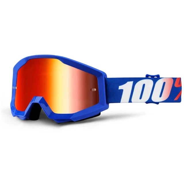 100% Strata Motocross Brille - Arkon grün, silbern chrom Visier mit Stifte für Slides