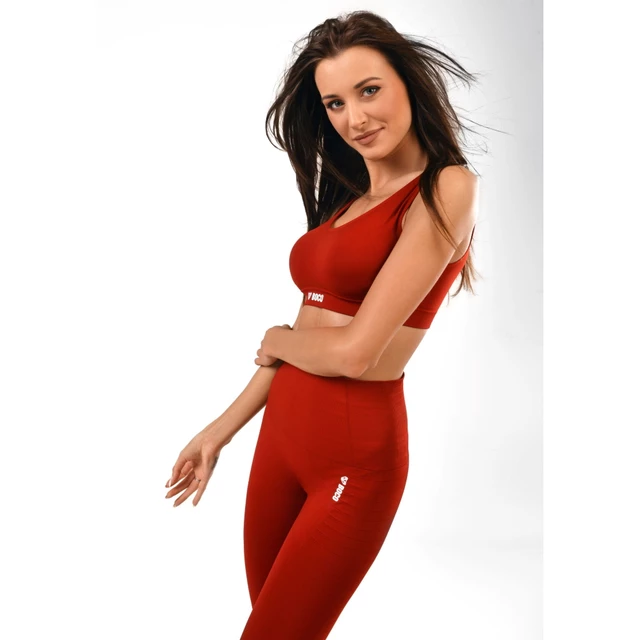 Dámské legíny Boco Wear Red Plain Push Up - červená