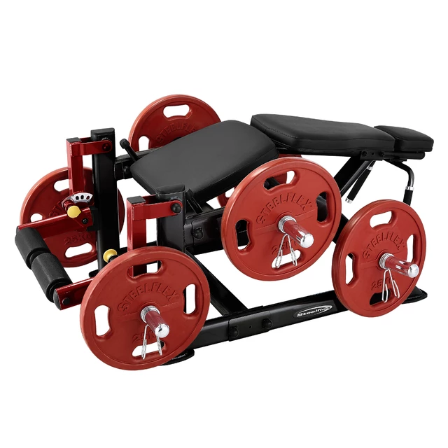 Maszyna na mięśnie nóg - Steelflex PlateLoad Line PLLC - Czarno-czerwony - Czarno-czerwony
