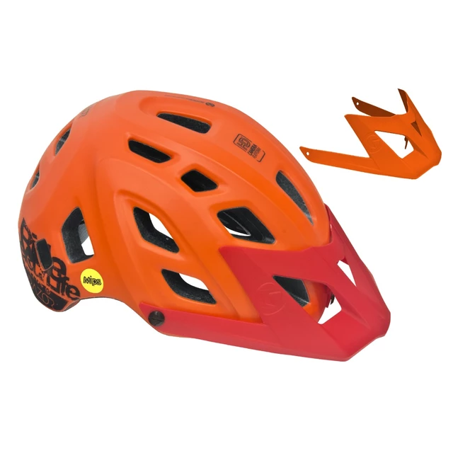 Fahrradhelm Kellys Razor MIPS - tiffany grün - orange-red