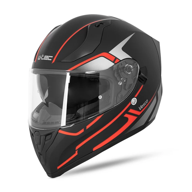 Kask integralny motocyklowy zamknięty z blendą W-TEC Vesco - Black Matt-Corsa Red