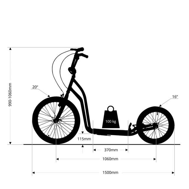 Roller inSPORTline Drogo SE kék-narancssárga 20/16"