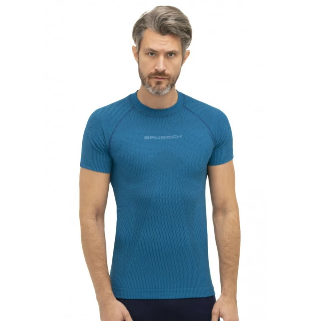 Men’s Short-Sleeved T-Shirt Brubeck 3D Run PRO - Black - Blue