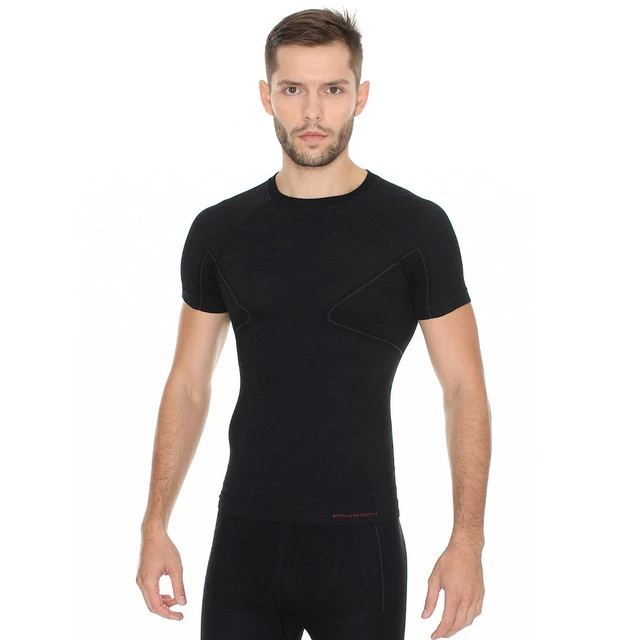Pánské tričko Brubeck Active Wool s krátkým rukávem - Black - Black