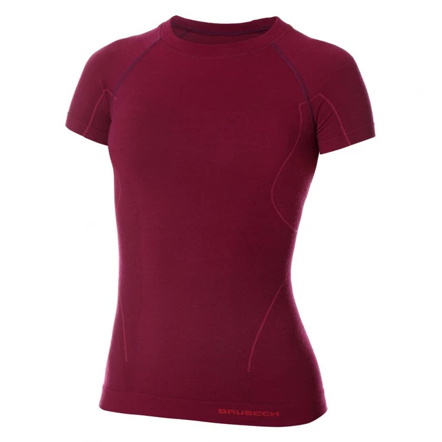 Brubeck Active Wool T-Shirt mit kurzen Ärmeln für Frauen - Plum