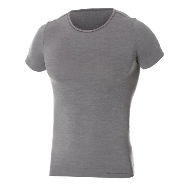 Pánské tričko Brubeck Wool Comfort s krátkým rukávem - Dark Grey