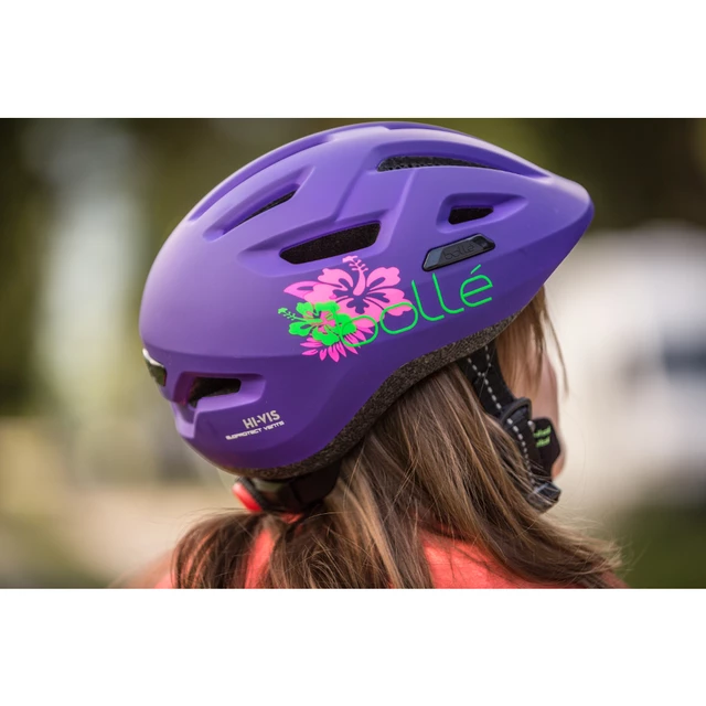 Dětská cyklo přilba Bollé Stance Junior - Matte Purple Flower