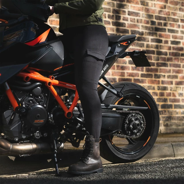 Rövid női motoros leggings Oxford Super Cargo fekete