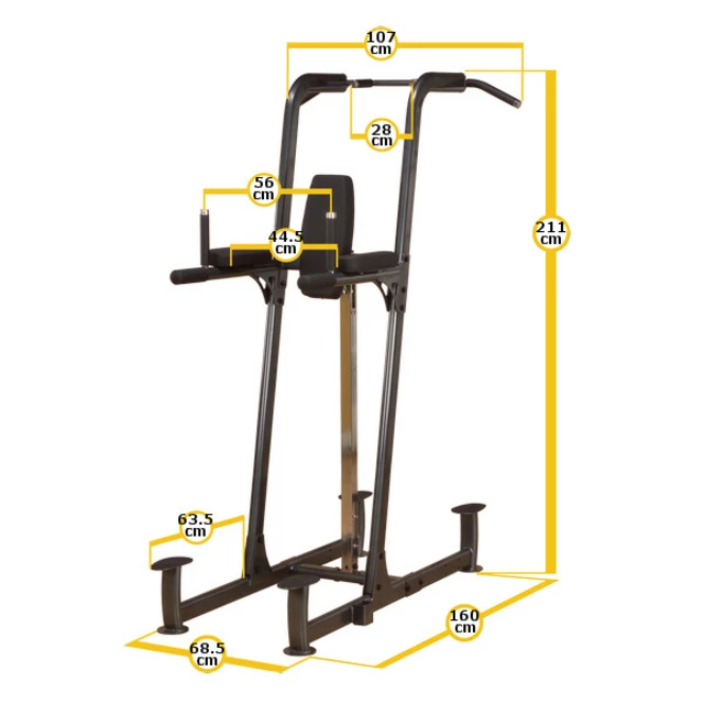 Vertical Knee Raise/Dip/Chin & Pull-Up Station Body Solid Fusion FCD