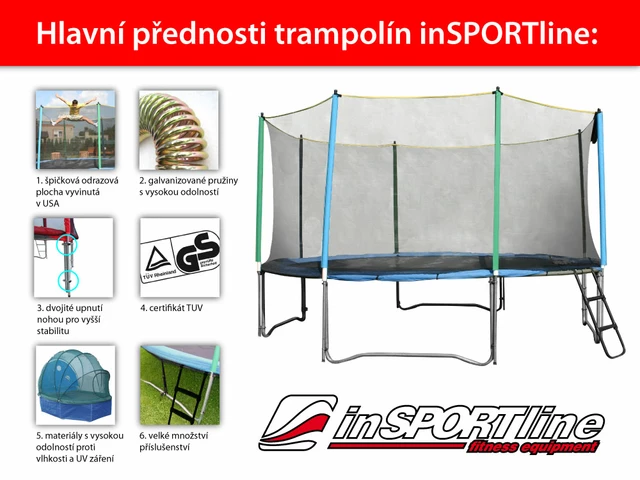 inSPORTline Top Jump 366 cm Trampolin Set