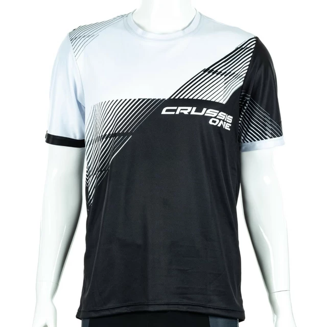 Herren-Sport-T-Shirt mit kurzen Ärmeln Crussis ONE - schwarz/weiss - schwarz/weiss