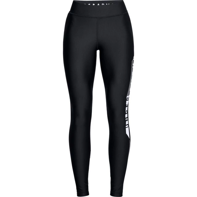 Dámské kompresní legíny Under Armour HG Armour Graphic Legging - Black/White/Metallic Silver