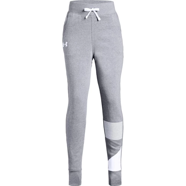 Girls’ Sweatpants Under Armour Rival Jogger - Steel Light Heather/White - Steel Light Heather/White