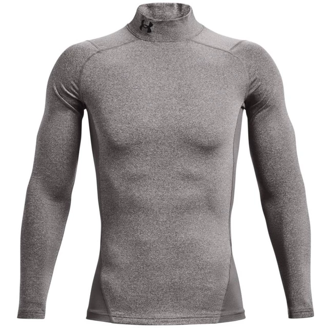 Men’s Compression T-Shirt Under Armour ColdGear Mock - Charcoal Light Heather