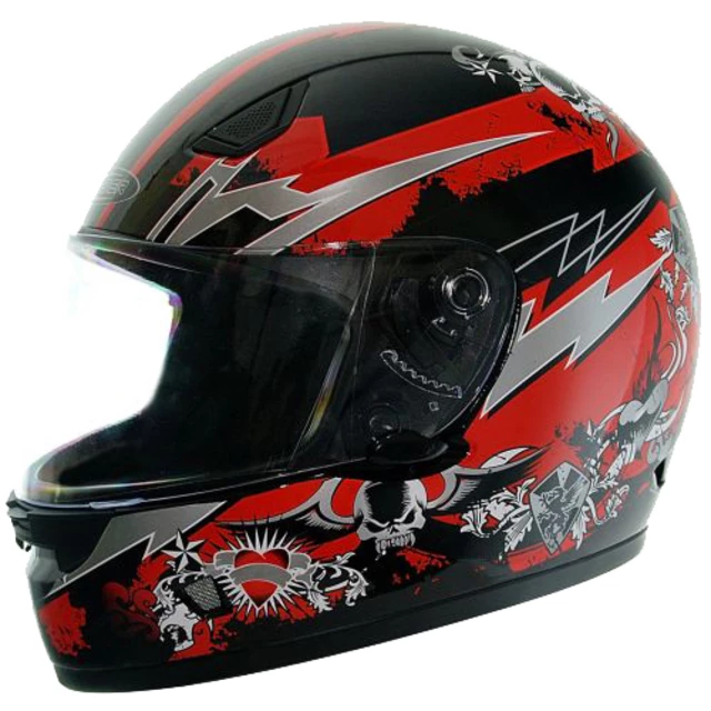Motorcycle Helmet Cyber US 38 - Red and Graphics