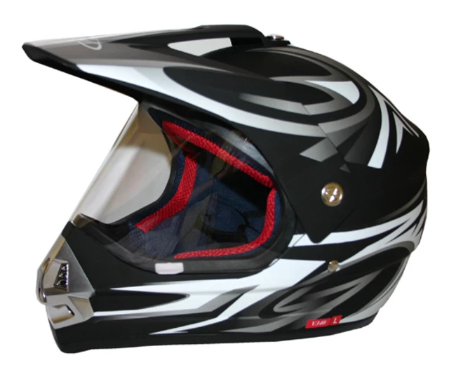 WORKER V340 Motorcycle Helmet - Black Graphics