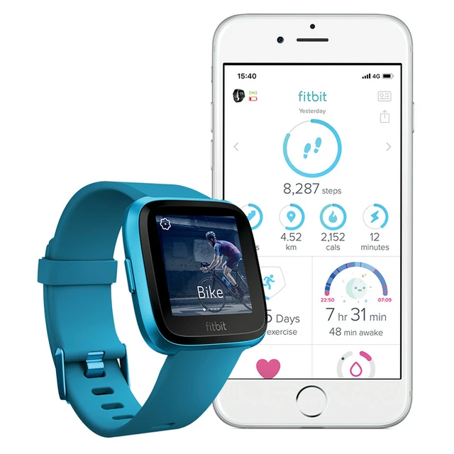 Chytré hodinky Fitbit Versa Lite Marina Blue/Marina Blue Aluminum