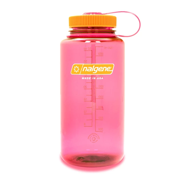 Outdoor Water Bottle NALGENE Wide Mouth Sustain 1 L - Trout Green 32 NM - Flamingo Pink