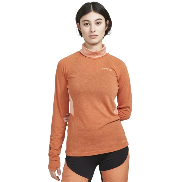 Women’s T-Shirt CRAFT ADV SubZ Wool LS 2 - Black - Orange