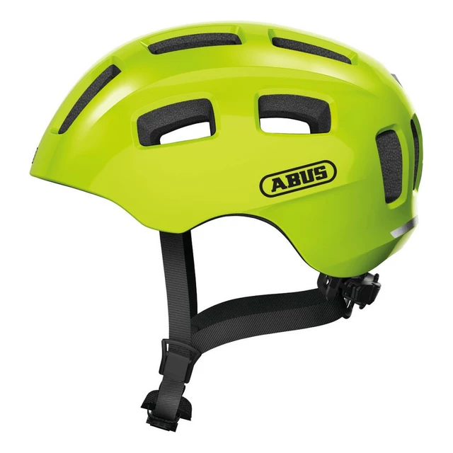 Children’s Cycling Helmet Abus Youn-I 2.0 - Velvet Black - Signal Yellow