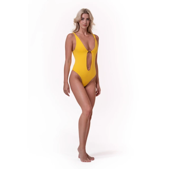 Women’s One-Piece Swimsuit Nebbia High Energy Monokini 560 - Jungle Green - Yellow