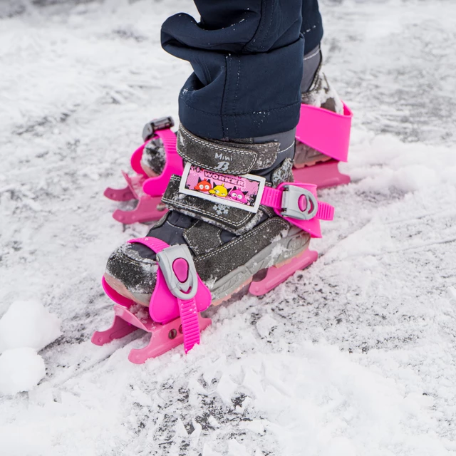 Dziecięce łyżwy saneczkowe na buty Worker Duckss Pink - inSPORTline