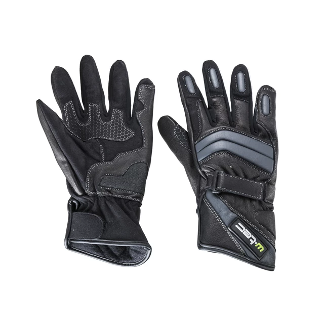 Leather Moto Gloves W-TEC NF-4134 - Black-White