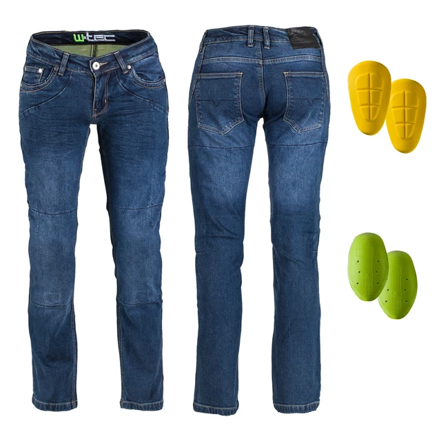Damskie jeansowe spodnie motocyklowe W-TEC Kavec - Ciemny niebieski - Ciemny niebieski