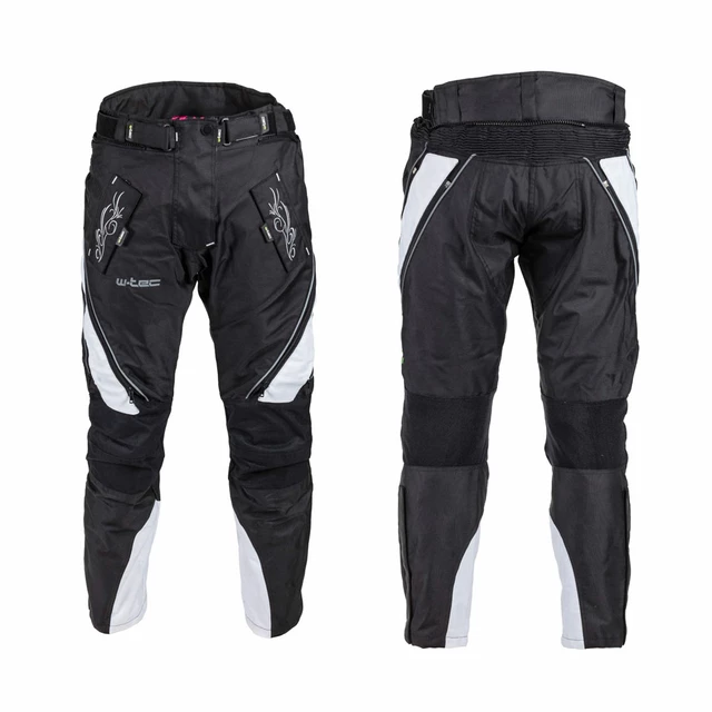Damskie spodnie motocyklowe W-TEC Kaajla - Czarno-biały - Czarno-biały