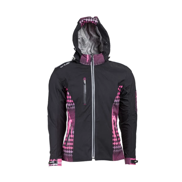 Női softshell motoros kabát W-TEC Pestalozza - fekete-rózsaszín - fekete-rózsaszín