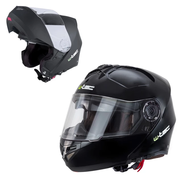 Klappbarer Motorradhelm W-TEC V270 - mattschwarz - schwarz