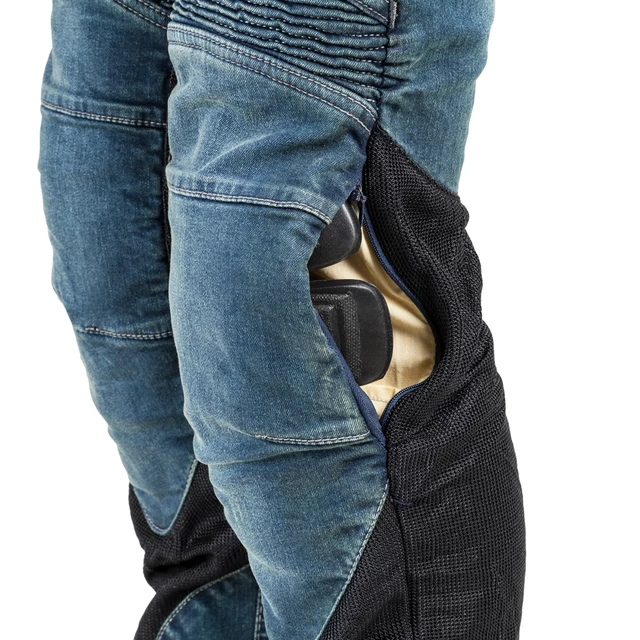 Dámske moto jeansy W-TEC Bolftyna - modro-čierna
