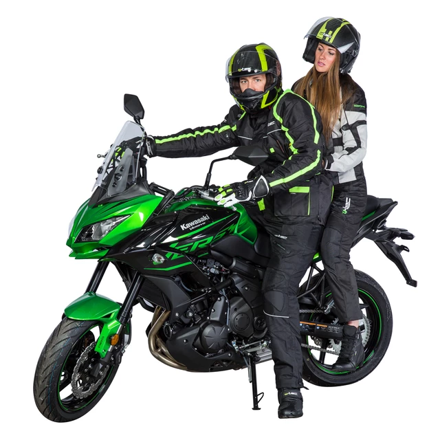 Pánska dlhá moto bunda W-TEC Glomnitz - čierno-zelená