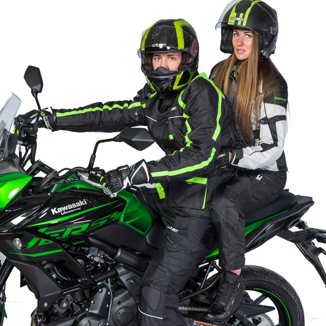 Hosszú motoros kabát W-TEC Glomnitz - fekete-zöld