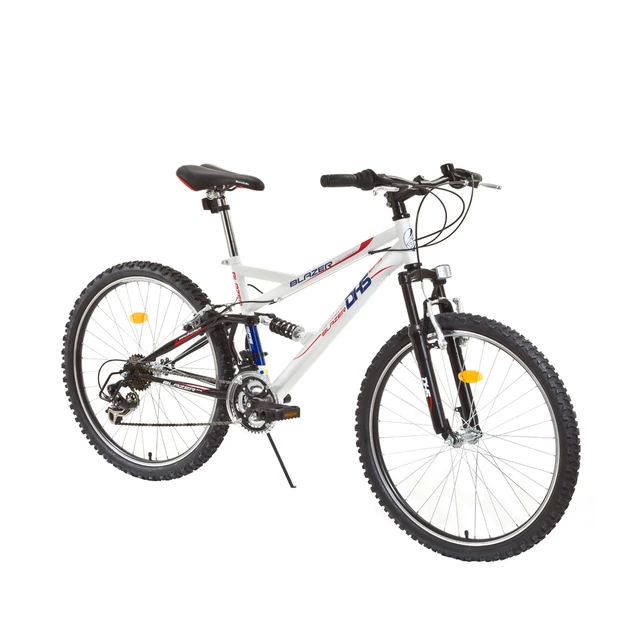 Juniorský celoodpružený bicykel DHS Blazer 2445 24" - model 2015 - bielo-červená
