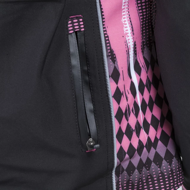 Női softshell motoros kabát W-TEC Pestalozza - fekete-rózsaszín