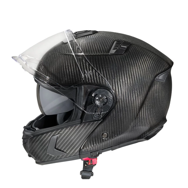 Flip-Up Motorcycle Helmet W-TEC Tensiler - Carbon Glossy