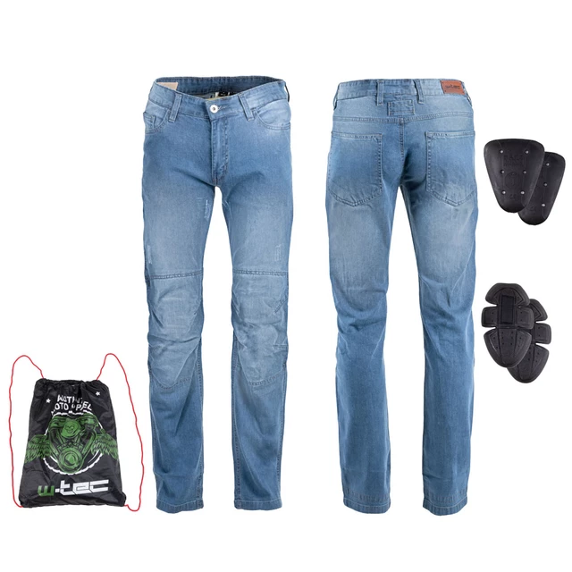 Męskie jeansowe spodnie motocyklowe W-TEC Shiquet - Niebieski - Niebieski