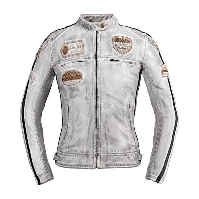 Women’s Leather Motorcycle Jacket W-TEC Sheawen Lady White New - White - White