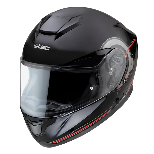 Motorcycle Helmet W-TEC Yorkroad Fusion - Black Grey Red Glossy
